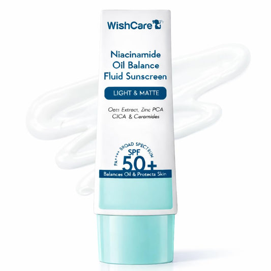 Wishcare 5% Niacinamide Oil Balance Fluid Sunscreen | SPF50 - 50 gm