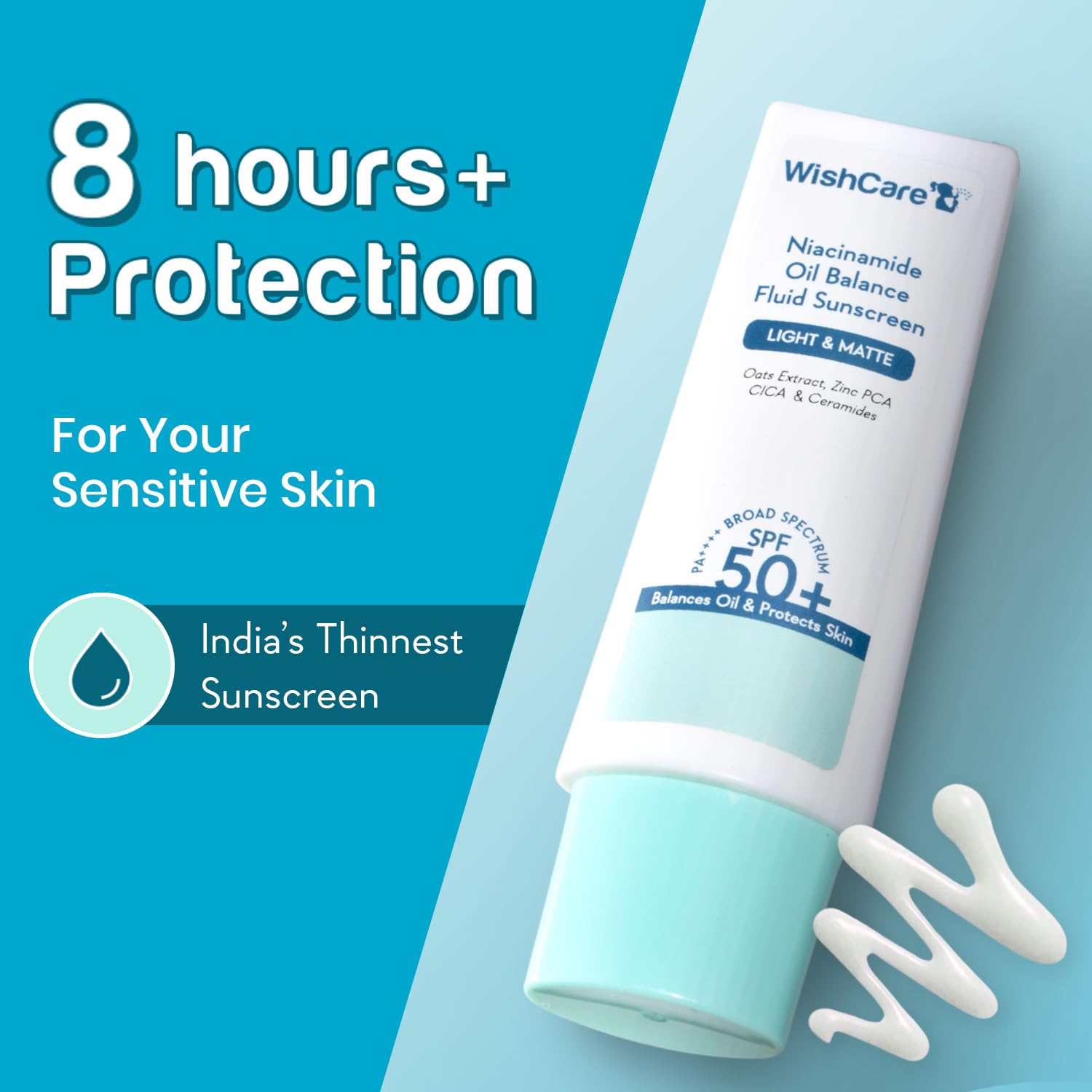 Wishcare 5% Niacinamide Oil Balance Fluid Sunscreen | SPF50 - 50 gm