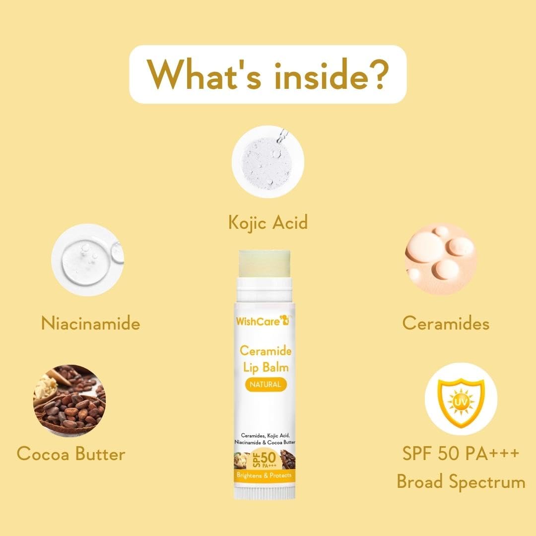 Wishcare Ceramide Lip Balm with SPF50 PA+++ - Natural - 5 gm