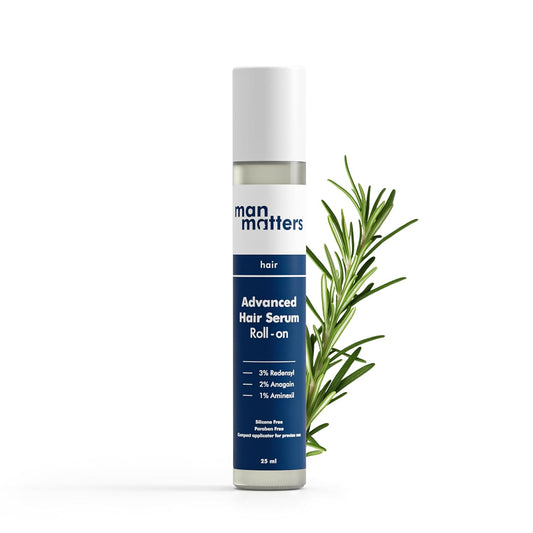 Man Matters Advanced Hair Growth Rosemary Serum Roll on, 3% Redensyl,2% Anagain,1% Aminexil & Rosemary Leaf Extract - 25 ml