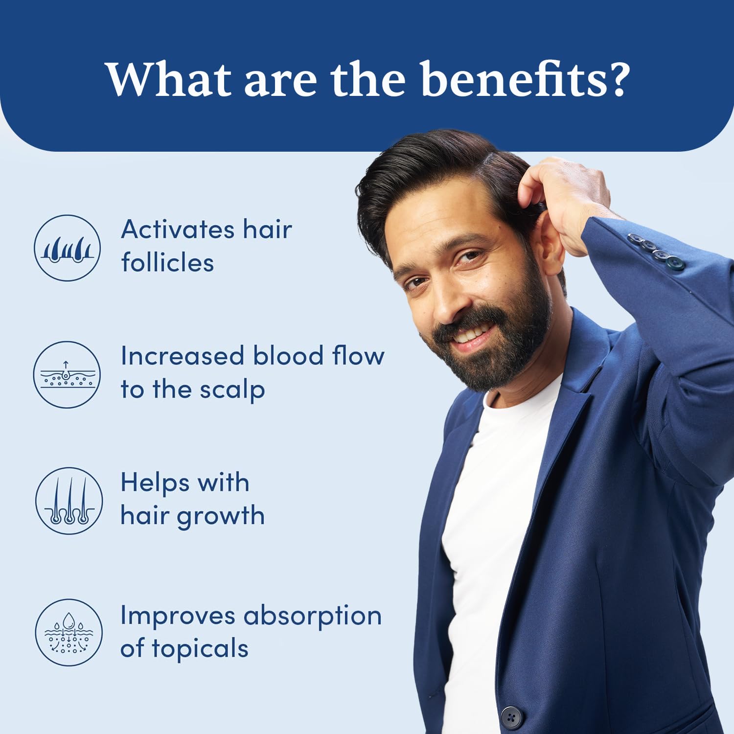 Man Matters Derma Roller 1.00 mm With 540 Titanium Alloy Needles - Promotes Beard Growth & Reduces Acne Scars - 1.00 mm