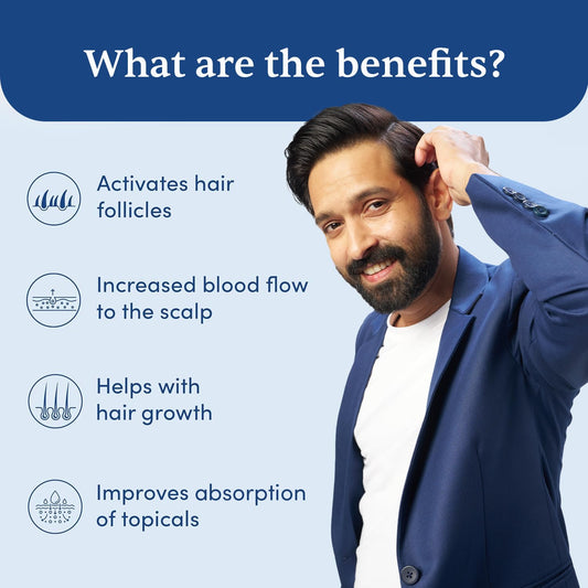 Man Matters Derma Roller 1.00 mm With 540 Titanium Alloy Needles - Promotes Beard Growth & Reduces Acne Scars - 1.00 mm