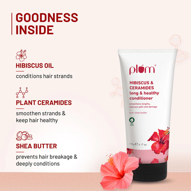Plum Hibiscus & Ceramides Conditioner For Healthy- Long Hair - 175 gm