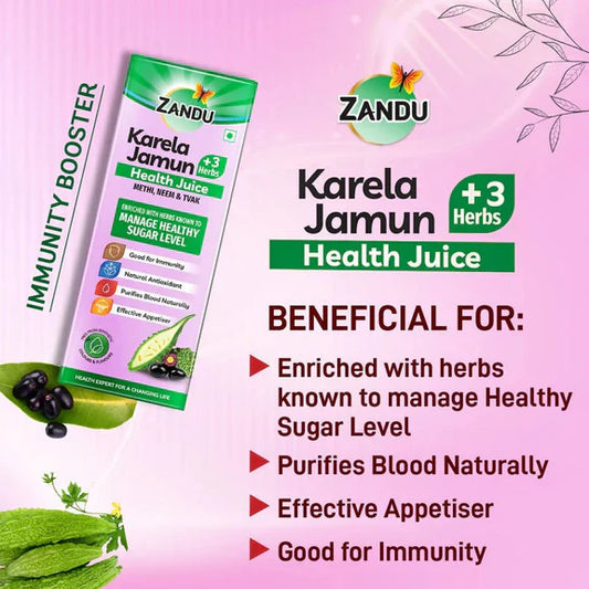 Zandu Karela Jamun + 3 Herbs Health Juice - 1000 ml