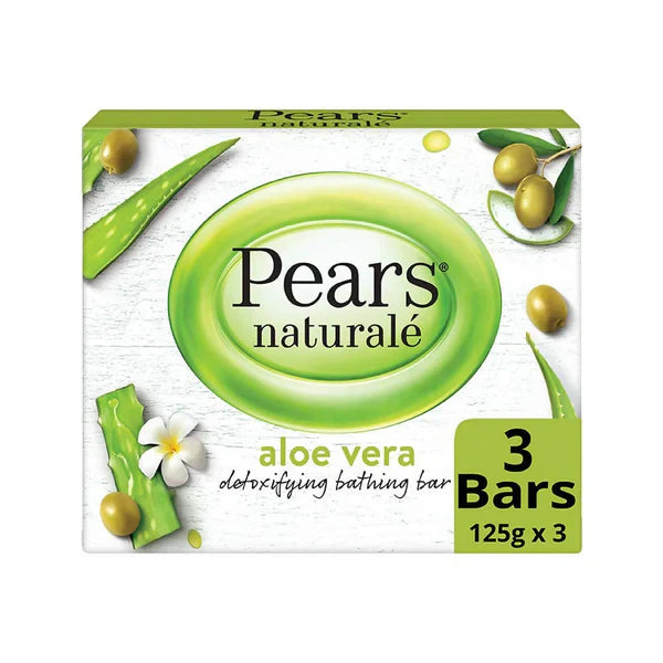 Pears Naturale Aloe Vera Detoxifying Bathing Bar - Pack of 3 - 125 gm