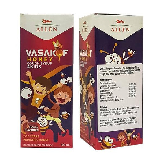 Allen Homeopathy Vasakof Honey Cough Syrup 4Kids - 100 ml
