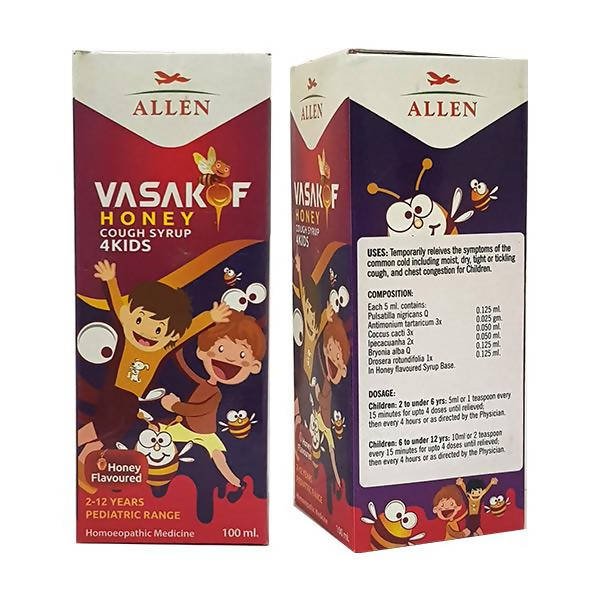 Allen Homeopathy Vasakof Honey Cough Syrup 4Kids - 100 ml